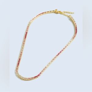 Madewell the tennis collection baguette crystal necklace